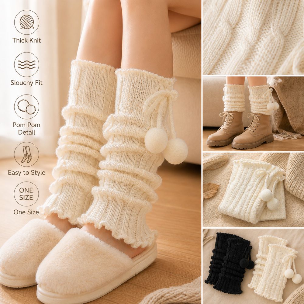 Penghangat Kaki Rajutan dengan - Boot Sock Slouchy ulasan dan harga